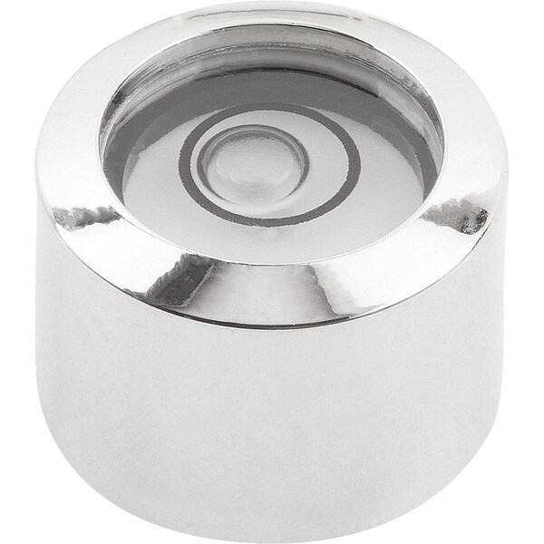 Round Spirit Level Cylindrical, Form:A, D1=14, H=9, 5, Sensitivity 30', Brass, Comp:Polyamide